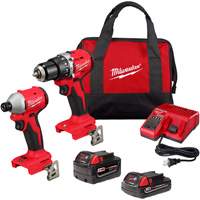 Compact Brushless 2-Tool Combo Kit, Lithium-Ion, 18 V Superchem Industries