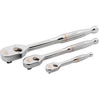 1/4", 3/8" & 1/2" Drive 120XP Full Polish Teardrop Ratchet Set Superchem Industries
