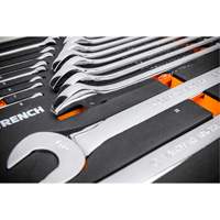12-Point Long Pattern Combination Metric Wrench Set in Foam Storage Tray, Open-Ended, 24 Pieces, Metric Superchem Industries