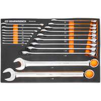 12-Point Long Pattern Combination SAE Wrench Set in Foam Storage Tray, Open-Ended, 19 Pieces, Imperial Superchem Industries