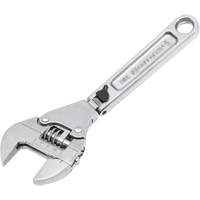 Adjustable Ratcheting Flex Wrench, 8" L, 2-27/50" Max Width, Chrome/Polished Superchem Industries
