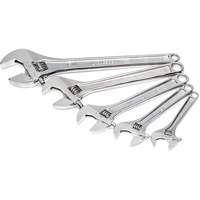 Chrome Wrench Set, Adjustable, 5 Pieces, Imperial and Metric Superchem Industries