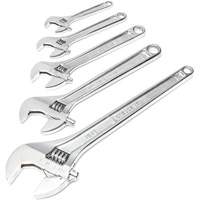 Chrome Wrench Set, Adjustable, 5 Pieces, Imperial and Metric Superchem Industries