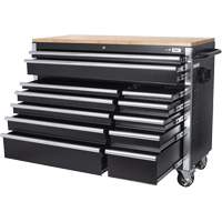 HDRC5212 HD Series Roller Cabinet, 12 Drawers, 51-1/4" W x 21" D x 40-3/10" H, Black Superchem Industries