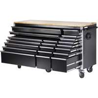 HDRC7220 HD Series Roller Cabinet, 20 Drawers, 72" W x 24" D x 42-3/10" H, Black Superchem Industries
