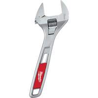 Wide Jaw Adjustable Wrench, 8" L, Chrome Superchem Industries