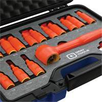 3/8" Drive SAE & Metric Hex Bit Insulated Socket and Attachment Set, 1000 V, 16 Pcs Superchem Industries