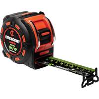 Ruban &agrave; mesurer Shockforce NITE EYE, 1-1/4" x 16'/5 m, Marques de goujon M&eacute;trique/SAE Superchem Industries