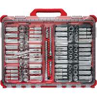 Metric/SAE Ratchet & Socket Set with PACKOUT Low-Profile Organizer, 98 Pcs, 3/8" Drive Size Superchem Industries