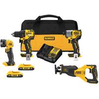 Ensemble de quatre outils combin&eacute;s sans fil et sans balai XR, Lithium-ion, 20 V Superchem Industries