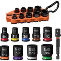 Grab-And-Go Impact Socket Set, SAE, 10 Pcs, Impact, 3/8" Drive Size Superchem Industries