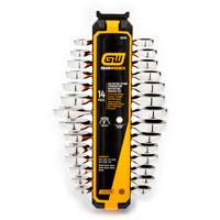 Jeu de cl&eacute;s courtes &agrave; 12 pans et 72 dents, Combinaison &agrave; cliquet, 14 morceaux, Imp&eacute;rial et m&eacute;trique Superchem Industries