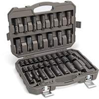 6 Point SAE/Metric Socket Set, 44 Pcs, Impact, 1/2" Drive Size, Deep Superchem Industries