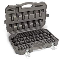 6 Point SAE/Metric Master Socket Set, 80 Pcs, Impact, 3/8" Drive Size, Deep Superchem Industries