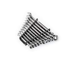 Jeu de cl&eacute;s SAE &agrave; 12 pans et 90 dents, T&ecirc;te articul&eacute;e/Combinaison &agrave; cliquet, 10 morceaux, Imp&eacute;rial Superchem Industries