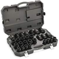 6 Point Metric Socket Set, 28 Pcs, Impact, 3/4" Drive Size, Deep Superchem Industries