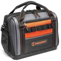 Sac ouvert de 17" pour outils d'ouvrier, Polyester, 3 pochettes, Noir/Gris/Orange Superchem Industries