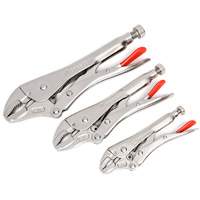 Curved Jaw Locking Pliers with Wire Cutter Set, 3 Pieces Superchem Industries