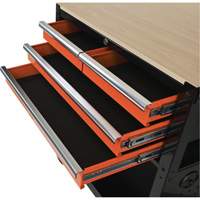 Utility Cart, 4 Drawers, Black/Orange Superchem Industries