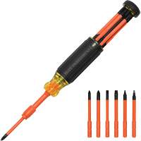 6-in-1 Insulated Auto-Lock Screwdriver, 9-1/2" L, Cushion Grip Handle Superchem Industries