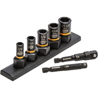 SAE Bolt Biter Extraction Socket Set, 7 Pcs, Impact, 1/4"/3/8" Drive Size Superchem Industries