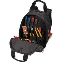 Phantom Collection 36-Pocket Tool Backpack, 11" L x 14-1/2" W, Black, Ballistic/Polyester Superchem Industries