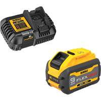 MAX FLEXVOLT Battery & Charger Kit, Lithium-Ion, 20 V/60 V, 9 Ah Superchem Industries