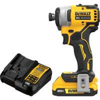 Ensemble tournevis &agrave; chocs sans fil et sans balai ATOMIC COMPACT SERIES MAX*, 1/4", 1700 lb-po Couple max., 20 V, Lithium-ion Superchem Industries