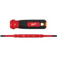 Tournevis &agrave; embouts interchangeables &agrave; tige articul&eacute;e isol&eacute; 1000 V, 2-en-1, 8-4/5" lo, Prise Coussin&eacute;e Superchem Industries
