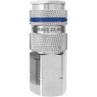 QUIKSILVER Industrial Quick Coupler, Nickel Plated Brass, 1/2", Female NPT, 500 psi Superchem Industries