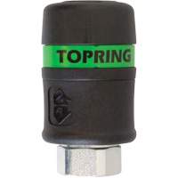 TOPQUIK Ultraflo 7.8 mm Quick Coupler, Polyester Composite, 3/8", Female NPT, 174 PSI Superchem Industries