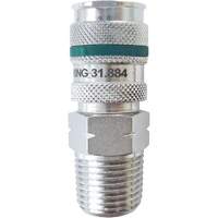 QUIKSILVER Ultraflo 7.8 mm Quick Coupler, Zinc-Plated Steel, 1/2", Male NPT, 362 PSI Superchem Industries