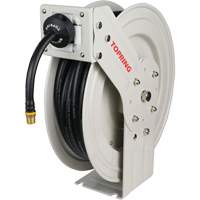 MAXREEL Single-Arm Automatic Rewind L Hose Reel with Rubber Hose, Air, 3/8" x 50', Single Hose, 250 PSI Superchem Industries
