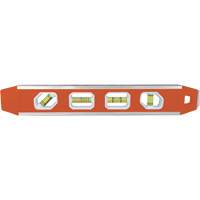Reinforced Torpedo Level, 12" L, Aluminum, 4 Vials, Magnetic Superchem Industries