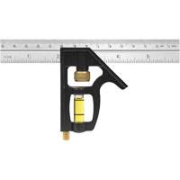 Heavy-Duty Inch/Metric Combination Square, 6" L, 1/8"/1/16"/1/32" Graduations, Stainless Steel Superchem Industries