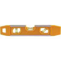 V-Groove Top-Read Torpedo Level, 9" L, Aluminum, 3 Vials, Magnetic Superchem Industries