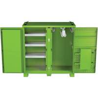 Ventilated Onsite PPE Storage Cabinet, Steel, High-Visibility Lime Green Superchem Industries