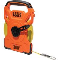 Open Reel Tape Measure with Single Hook and Carabiner, 1/2" x 300', 1/10" Graduations Superchem Industries