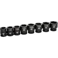 6-Point SAE Socket Set, 8 Pcs, Impact, 3/4" Drive Size Superchem Industries