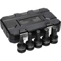 SAE Impact Bit Socket Set with Blow Mold Case, Hex, 3/4" Drive, 5 Pcs Superchem Industries