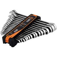 90-Tooth 12-Point Reversible Wrench Set, Ratcheting Box, 16 Pieces, Metric Superchem Industries