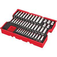1/4”, 3/8” & 1/2” Drive Metric Socket Set with Tray for PACKOUT Drawers, 77 Pcs Superchem Industries