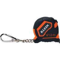 Keychain Tape Measure, 1/2" x 6'/2 m, 1/32''/0.79 mm Graduations Superchem Industries
