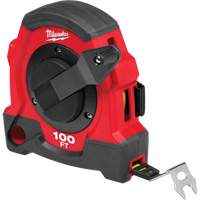 Closed Reel Long Tape Measure, 100', Imperial Graduations Superchem Industries