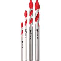 4-Piece Hard Tile & Glass Specialty Drill Bit, 1/4"/1/8"/3/16"/5/16", Carbide Superchem Industries