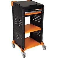Chariot de travail mobile pour diagnostics, 1 tiroirs, 26" lo x 22-7/10" la x 46" h, Noir/Orange Superchem Industries