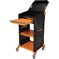 Chariot de travail mobile pour diagnostics, 1 tiroirs, 26" lo x 22-7/10" la x 46" h, Noir/Orange Superchem Industries