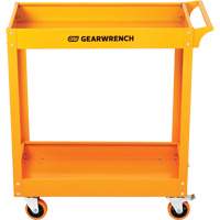 Chariot utilitaire automobile &agrave; deux tablettes en acier, 36" lo x 16" la x 33" h, Orange Superchem Industries