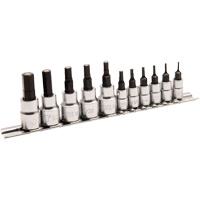 Magnetic SAE Bit Socket Set JMHB-11S, Hex, 1/4"/3/8" Drive, 11 Pcs Superchem Industries