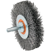 Mounted Wire Brush, 1-3/8" Dia., 0.008" Fill, 1-1/4" Arbor Superchem Industries